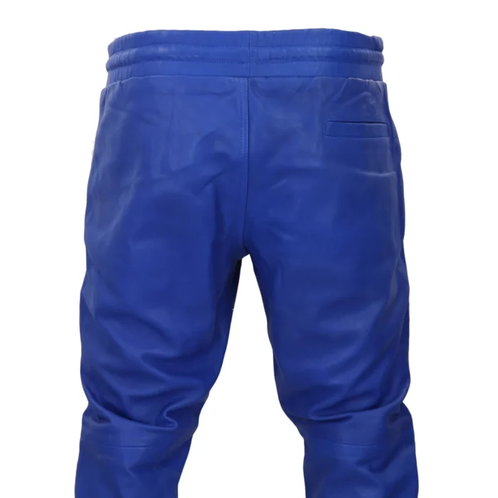 Mens Real Leather Jogger Jeans Trousers Elasticated Casual - Image 7