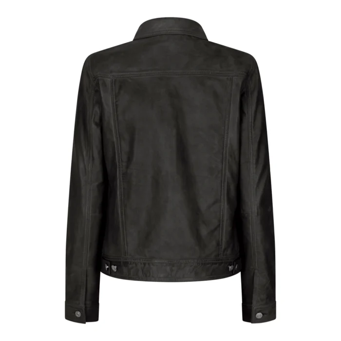 Womens Vintage Retro Jeans Jacket Style Real Leather Short Biker Grease 1980s Classic - Image 4