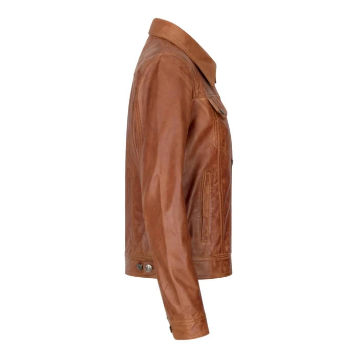 Womens Vintage Retro Jeans Jacket Style Real Leather Short Biker Grease 1980s Classic - Image 10