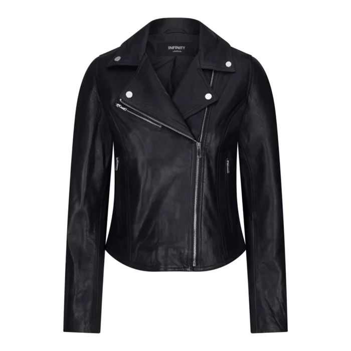 Womens Real Leather Biker Jacket Cross Zip Soft Slim Fit Brando Tan Brown Black Red Yellow - Image 1