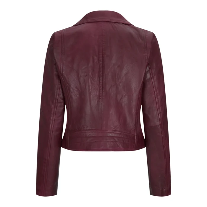 Womens Real Leather Biker Jacket Cross Zip Soft Slim Fit Brando Tan Brown Black Red Yellow - Image 26
