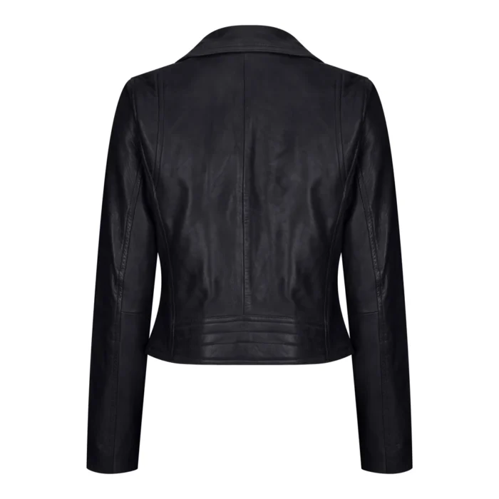 Womens Real Leather Biker Jacket Cross Zip Soft Slim Fit Brando Tan Brown Black Red Yellow - Image 3