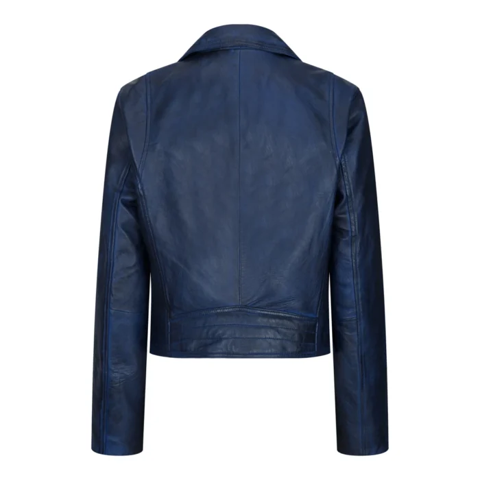 Womens Real Leather Biker Jacket Cross Zip Soft Slim Fit Brando Tan Brown Black Red Yellow - Image 6
