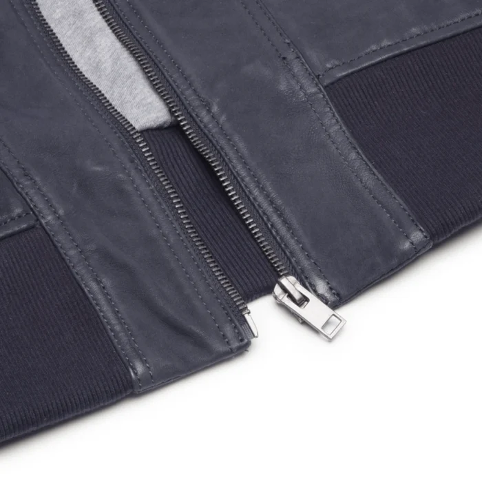 Womens Real Leather Bomber Jacket Short Zipped Retro Brown Tan Black Blue Grey - Image 13