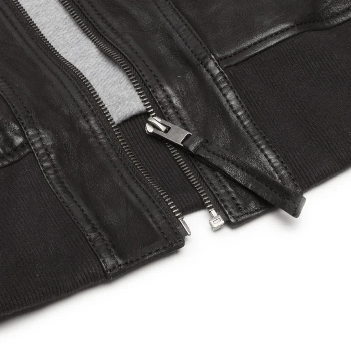 Womens Real Leather Bomber Jacket Short Zipped Retro Brown Tan Black Blue Grey - Image 4