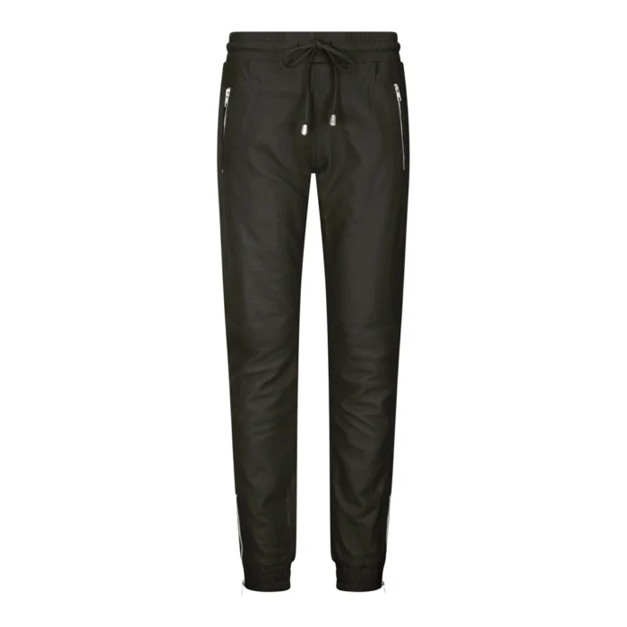 Womens Real Leather Jogger Jeans Trousers Elasticated Casual Retro 1980s - Image 1