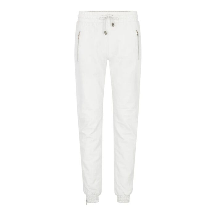 Womens Real Leather Jogger Jeans Trousers Elasticated Casual Retro 1980s - Image 9