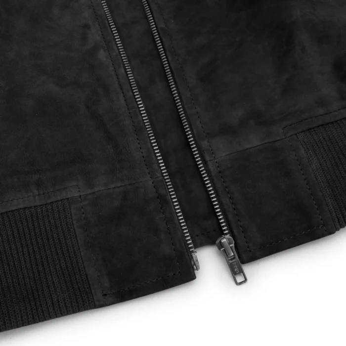 Womens Genuine Suede Bomber Jacket Leather Casual Varsity Vintage Casual - Image 4