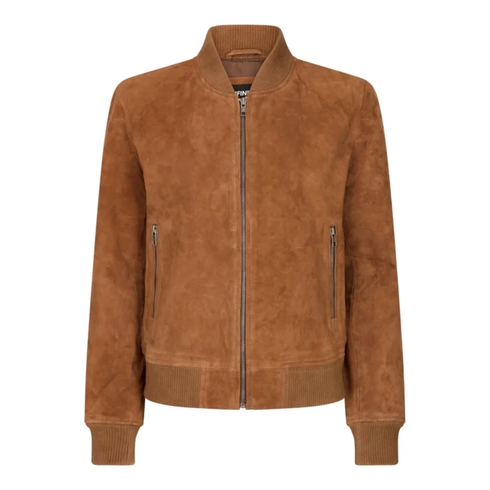 Womens Genuine Suede Bomber Jacket Leather Casual Varsity Vintage Casual - Image 6