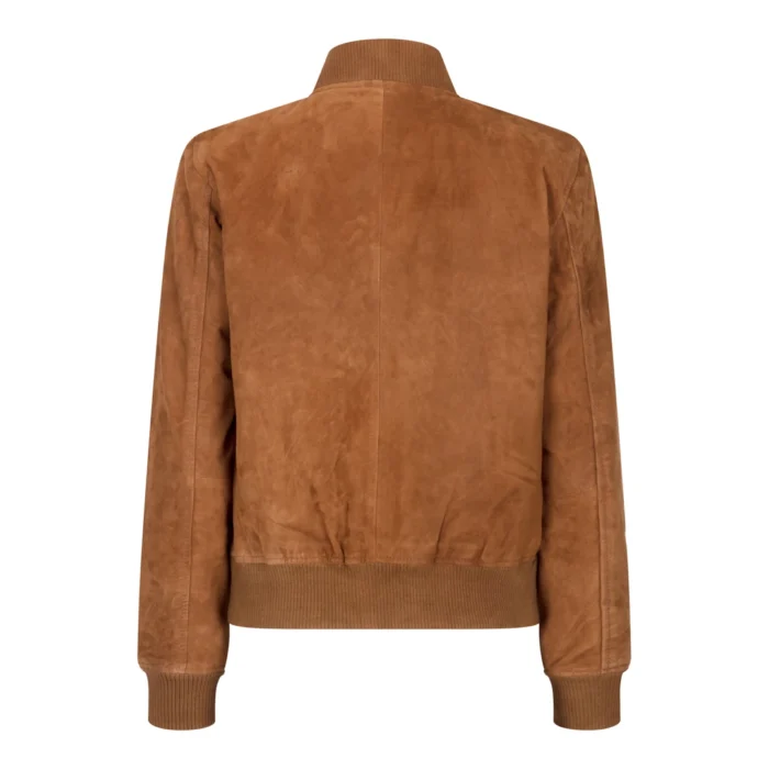 Womens Genuine Suede Bomber Jacket Leather Casual Varsity Vintage Casual - Image 9