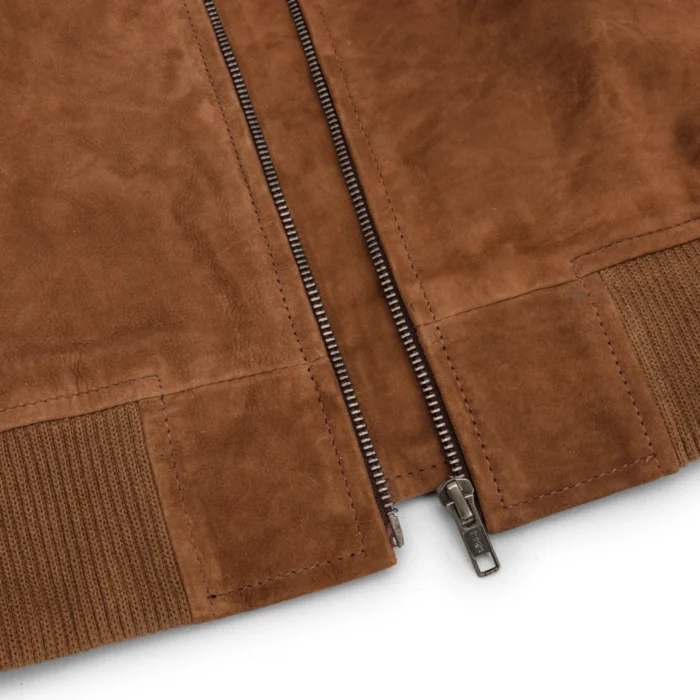 Womens Genuine Suede Bomber Jacket Leather Casual Varsity Vintage Casual - Image 8