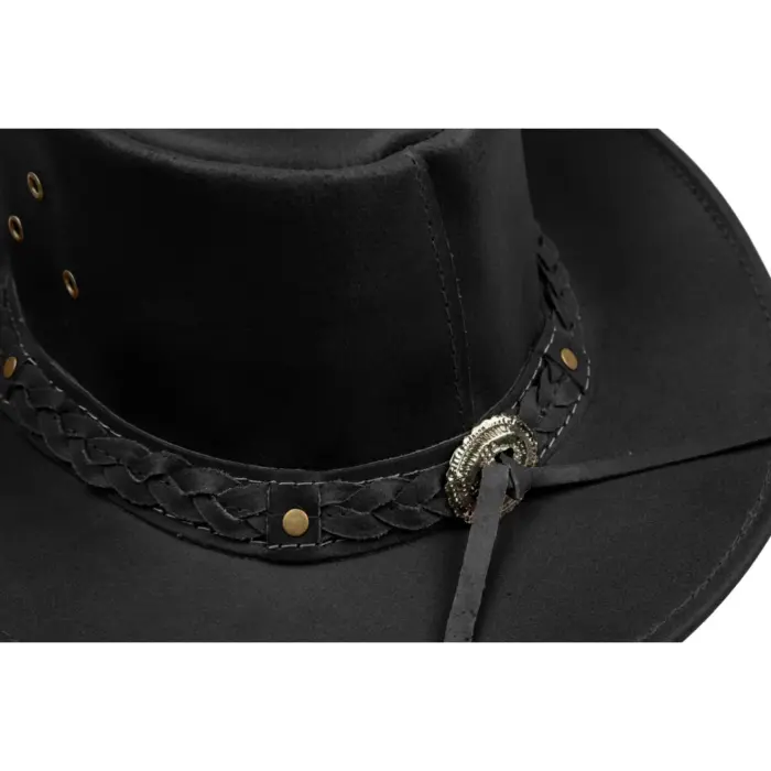 Australian Unisex Western Cowboy Hat Real Leather Outback Riding Outlaw Classic - Image 3