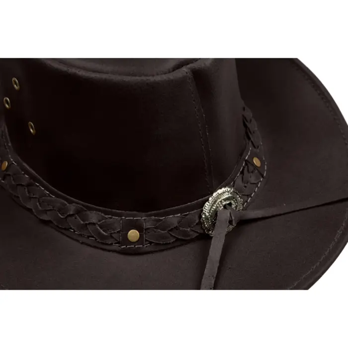 Australian Unisex Western Cowboy Hat Real Leather Outback Riding Outlaw Classic - Image 8