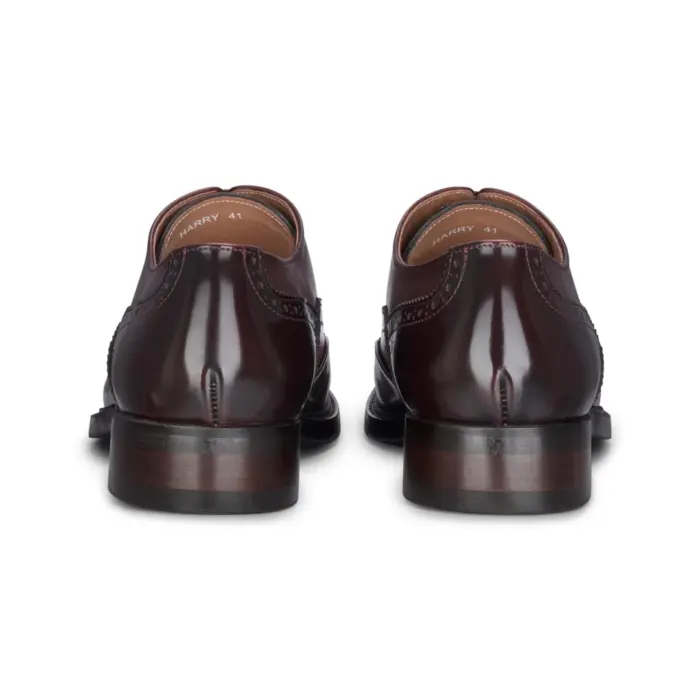 Harry - Men's Wine Patent Leather Brogue Shoes - Image 4