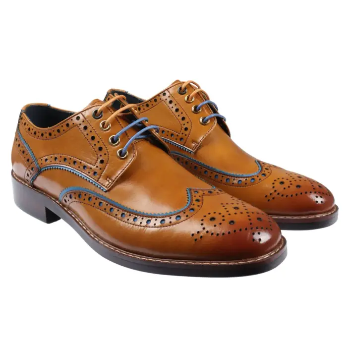 Men's Shoes Leather Brogue Lace Up Formal Dress Shoe - Image 3