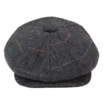Mens 8 Panel Hat Flat Cap Newsboy Grandad Tweed Check Vintage Peaky Baker Boy