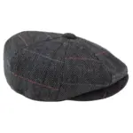 Mens 8 Panel Hat Flat Cap Newsboy Grandad Tweed Check Vintage Peaky Baker Boy - Image 3
