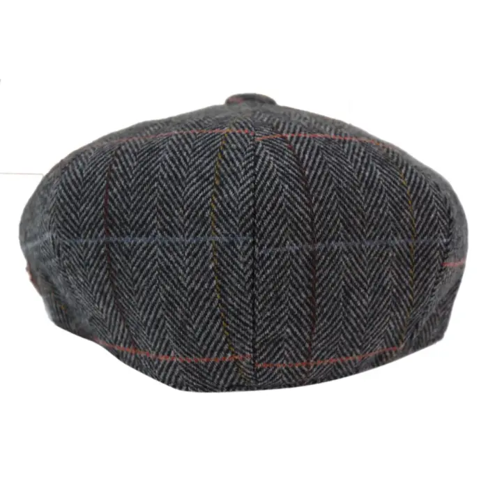 Mens 8 Panel Hat Flat Cap Newsboy Grandad Tweed Check Vintage Peaky Baker Boy - Image 4
