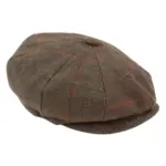 Mens 8 Panel Hat Flat Cap Newsboy Grandad Tweed Check Vintage Peaky Baker Boy - Image 10