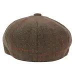 Mens 8 Panel Hat Flat Cap Newsboy Grandad Tweed Check Vintage Peaky Baker Boy - Image 12