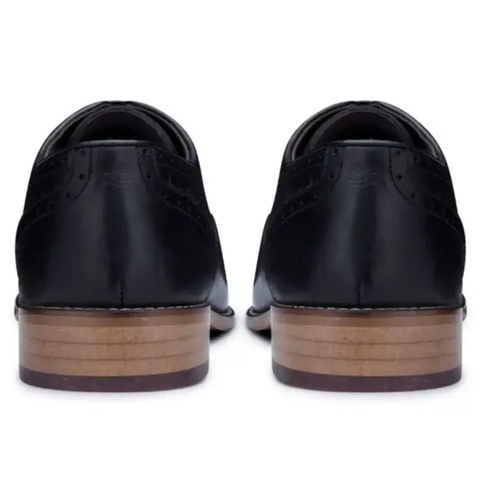 Mens Real Leather Classic Brogues Black Laced Shoes Smart Formal Leather Vintage - Image 5