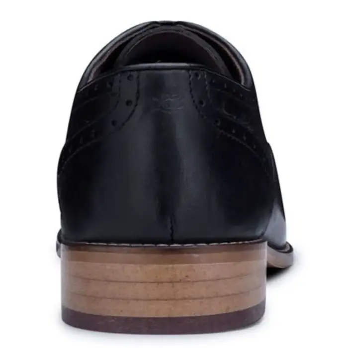 Mens Real Leather Classic Brogues Black Laced Shoes Smart Formal Leather Vintage - Image 4