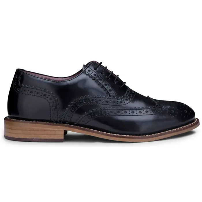 Kids Childrens Boys Real Leather Brogues Laced Smart Formal Vintage Classic Peaky - Image 1