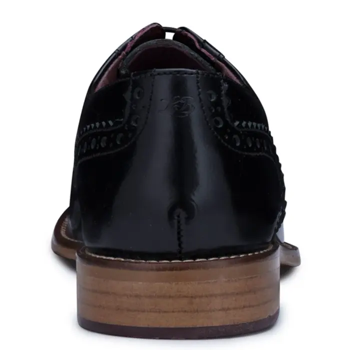 Kids Childrens Boys Real Leather Brogues Laced Smart Formal Vintage Classic Peaky - Image 5