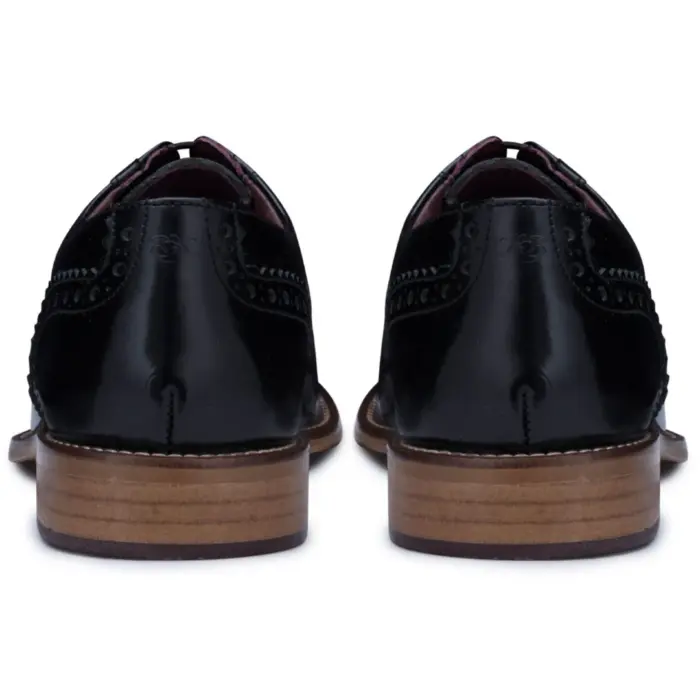 Kids Childrens Boys Real Leather Brogues Laced Smart Formal Vintage Classic Peaky - Image 4
