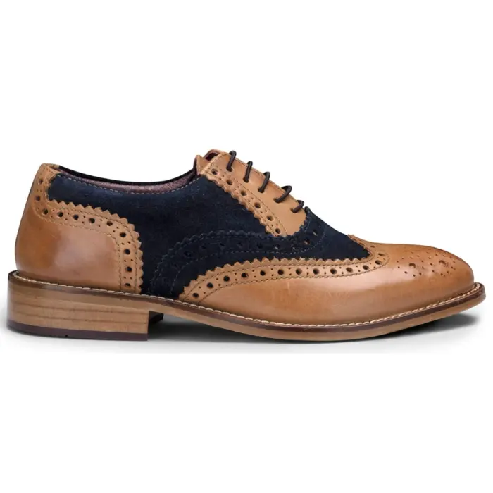Kids Childrens Boys Real Leather Brogues Laced Smart Formal Vintage Classic Peaky - Image 7