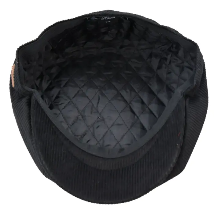 Mens 8 Panel Razor Baker Boy Hat Corduroy Blinders Newsboy Flat Caps Black Classic - Image 8