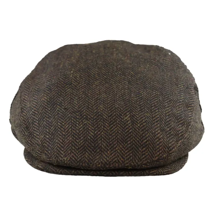 Mens Flat Cap Wool Herringbone Tweed Vintage Classic 1920s Unisex Del Boy - Image 2