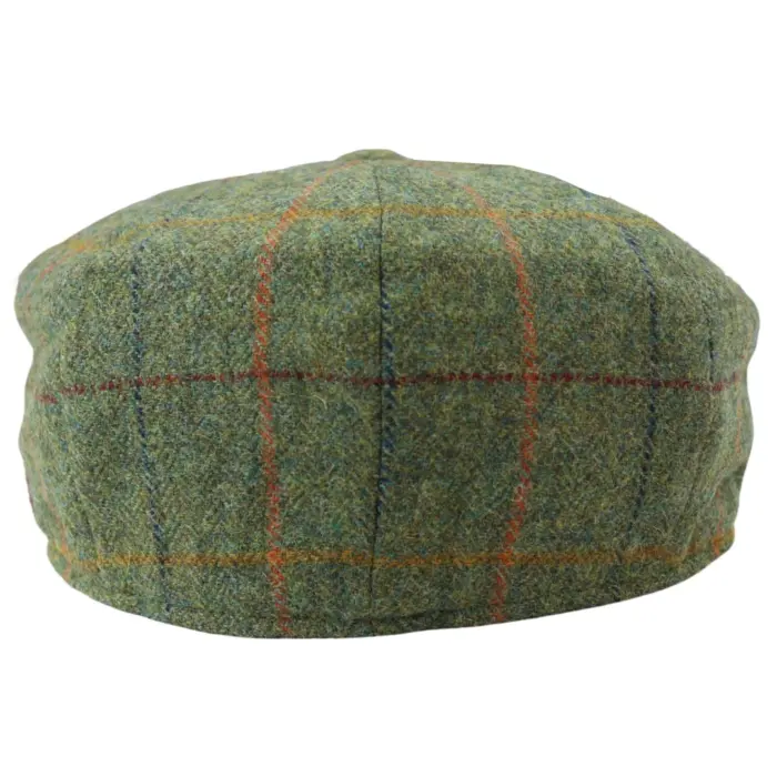 Mens 8 Panel Razor Baker Boy Hat Wool Tweed Blinders Newsboy Flat Cap Green Check - Image 7