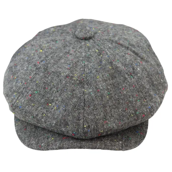 8 Panel Baker Boy Cap Shelby Hat Wool VIntage Tweed Classic Brown Grey Razor - Image 10