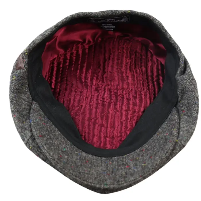 8 Panel Baker Boy Cap Shelby Hat Wool VIntage Tweed Classic Brown Grey Razor - Image 13
