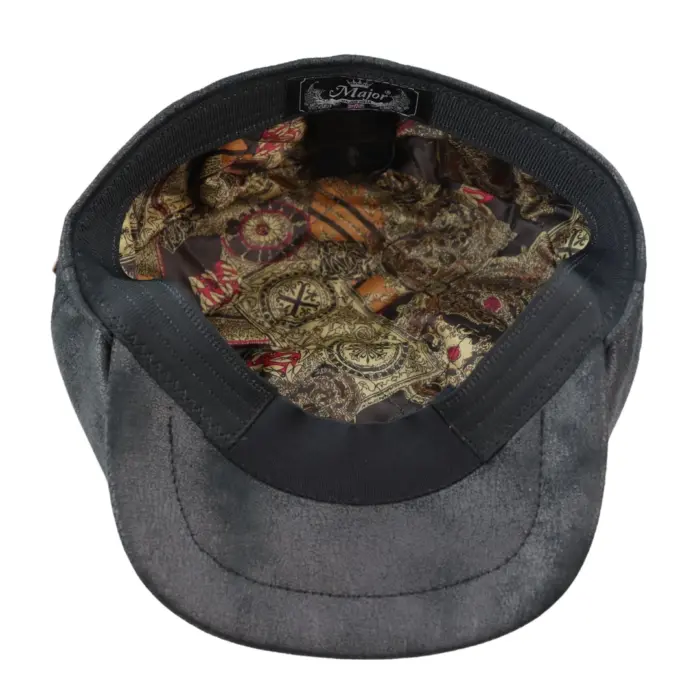 Mens 8 Panel Razor Baker Boy Hat PU Leather Blinders Newsboy Flat Cap Black Brown - Image 4