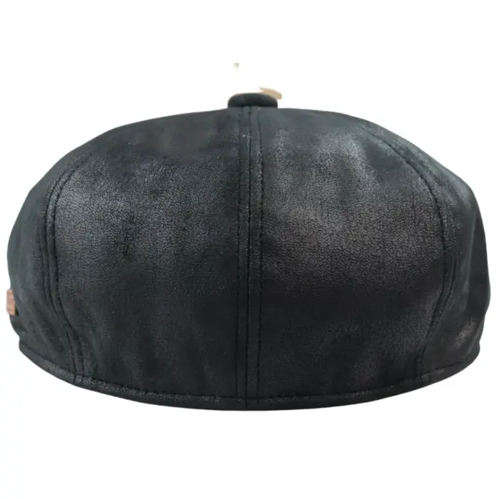 Mens 8 Panel Razor Baker Boy Hat PU Leather Blinders Newsboy Flat Cap Black Brown - Image 7