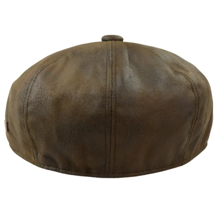 Mens 8 Panel Razor Baker Boy Hat PU Leather Blinders Newsboy Flat Cap Black Brown - Image 16