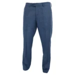 Mens Blue Trousers Herringbone Tweed Check Vintage Tailored Fit Suit - Image 2