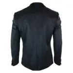 Mens Marc Darcy Velvet Paisley Black Fit Blazer Tuxedo Dinner Jacket Smart Casual - Image 3