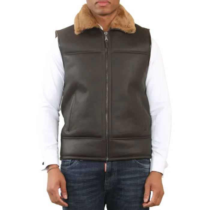 Men's Aviator Shearling Sheepskin Gilet - Image 1