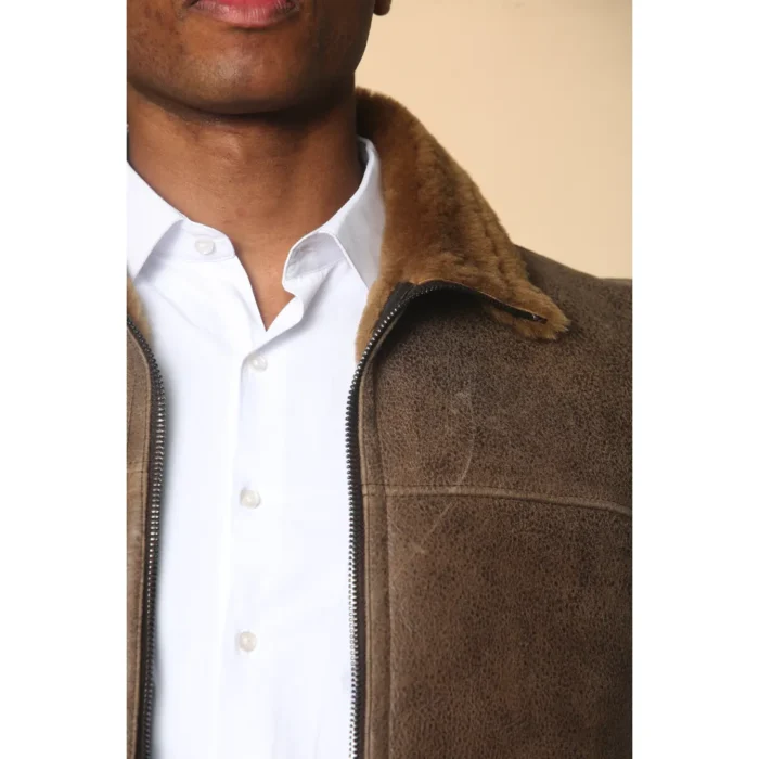 Men's Aviator Shearling Sheepskin Gilet - Image 11