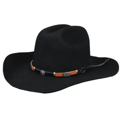 Men's Cowboy Hat 100% Wool Felt Wide Brim Fedora Western Cap