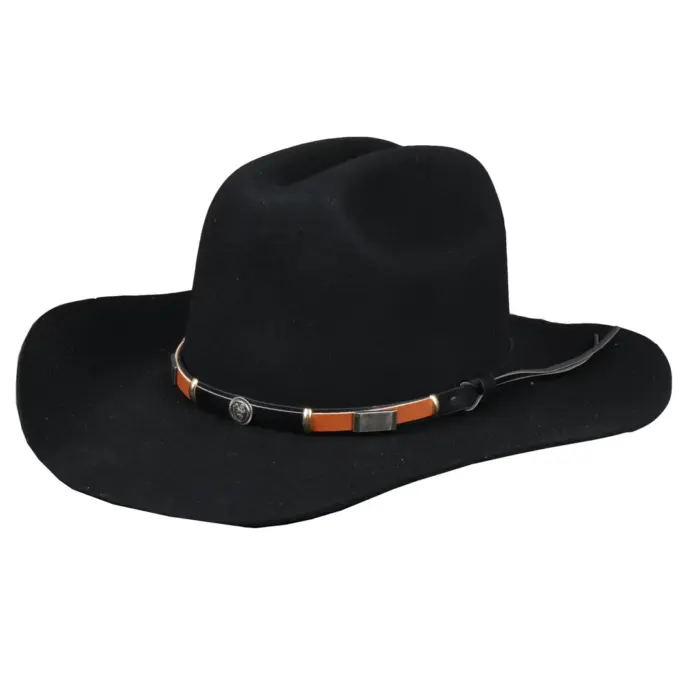 Men's Cowboy Hat 100% Wool Felt Wide Brim Fedora Western Cap - Image 1