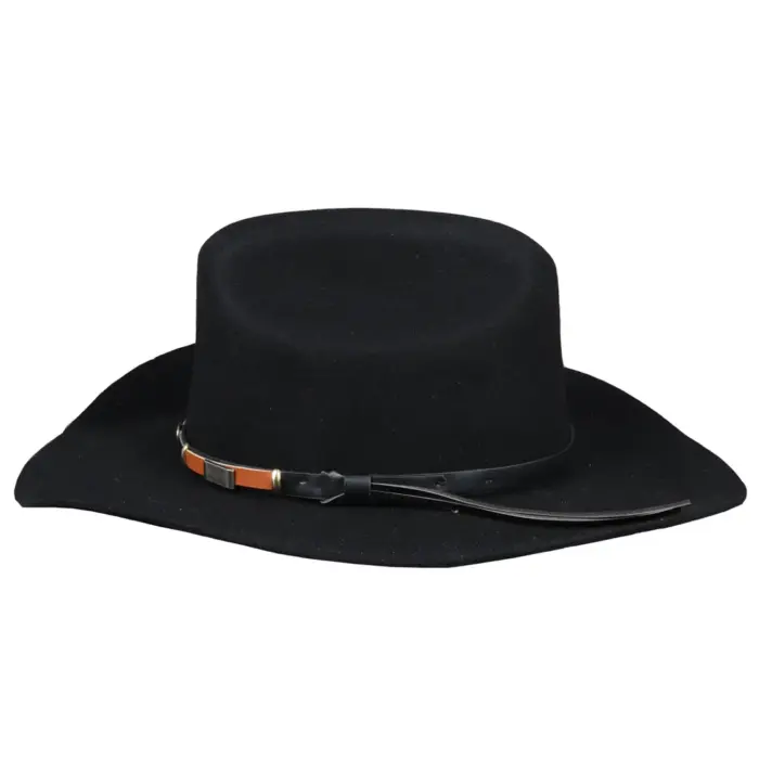 Men's Cowboy Hat 100% Wool Felt Wide Brim Fedora Western Cap - Image 2