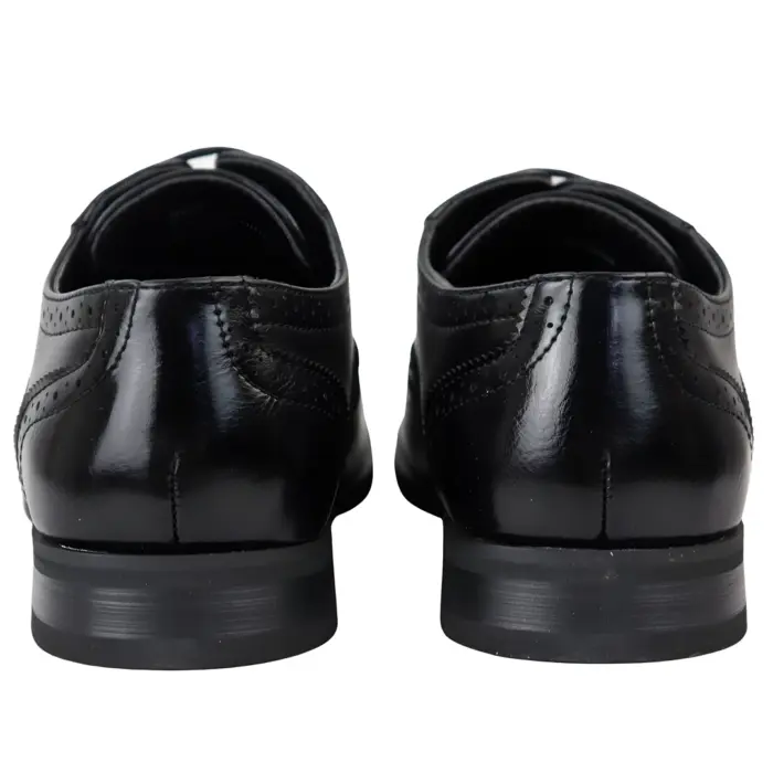 Men's Black Oxfords Shoes Brogues Derbys Formal Dress Shoe - Image 4