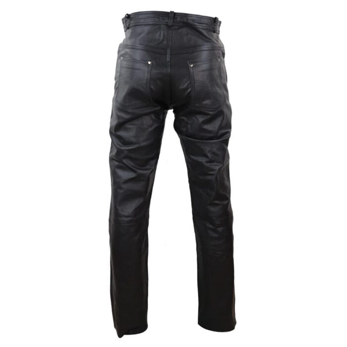 Mens Real Leather Jeans Hide Trousers Biker Racing Classic - Image 3