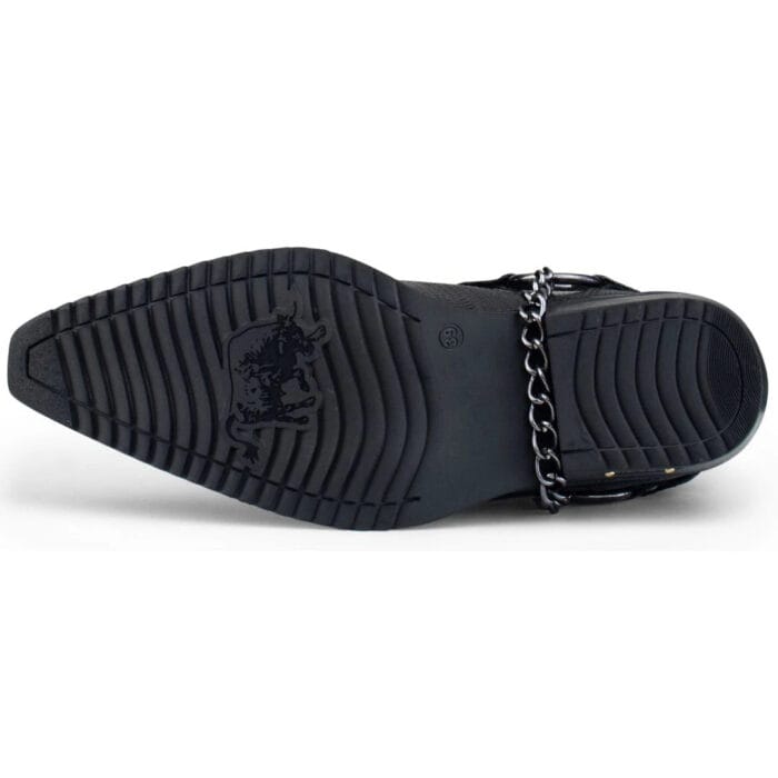 Mens Real Leather Cowboy Riding Ankle Boots Chain Western Heel Dancing - Image 4