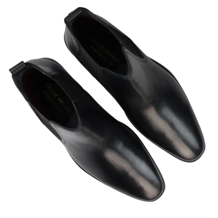 Mens Black Slip On Chelsea Boots Real Leather Smart Casual - Image 5