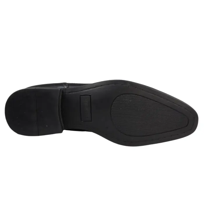 Mens Black Slip On Chelsea Boots Real Leather Smart Casual - Image 3